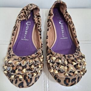 Jeffrey Campbell Leopard Print Pony Hair Leather Ballet Flats Size 9.5